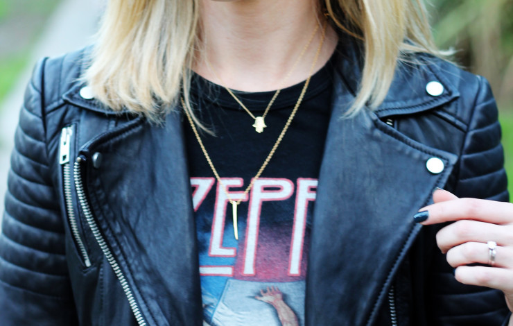 Layered gold necklaces