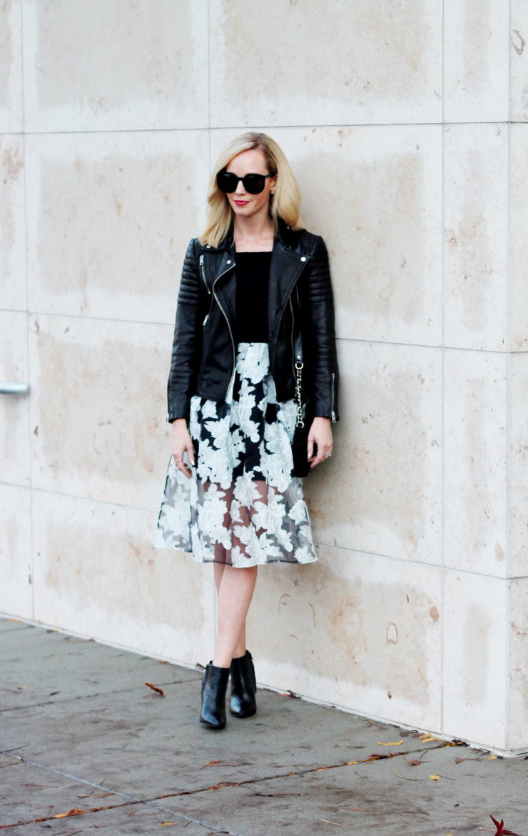 black and white organza dress