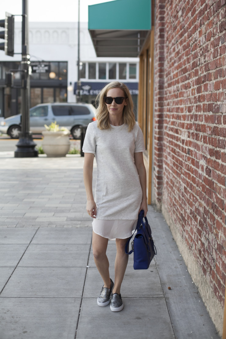 Sweatshirt Dress and Vans