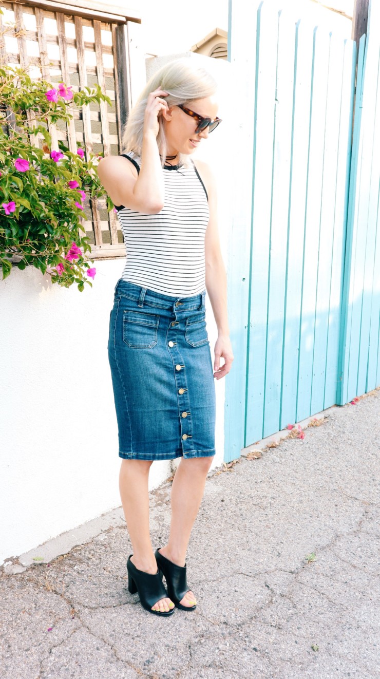 Denim pencil skirt limited