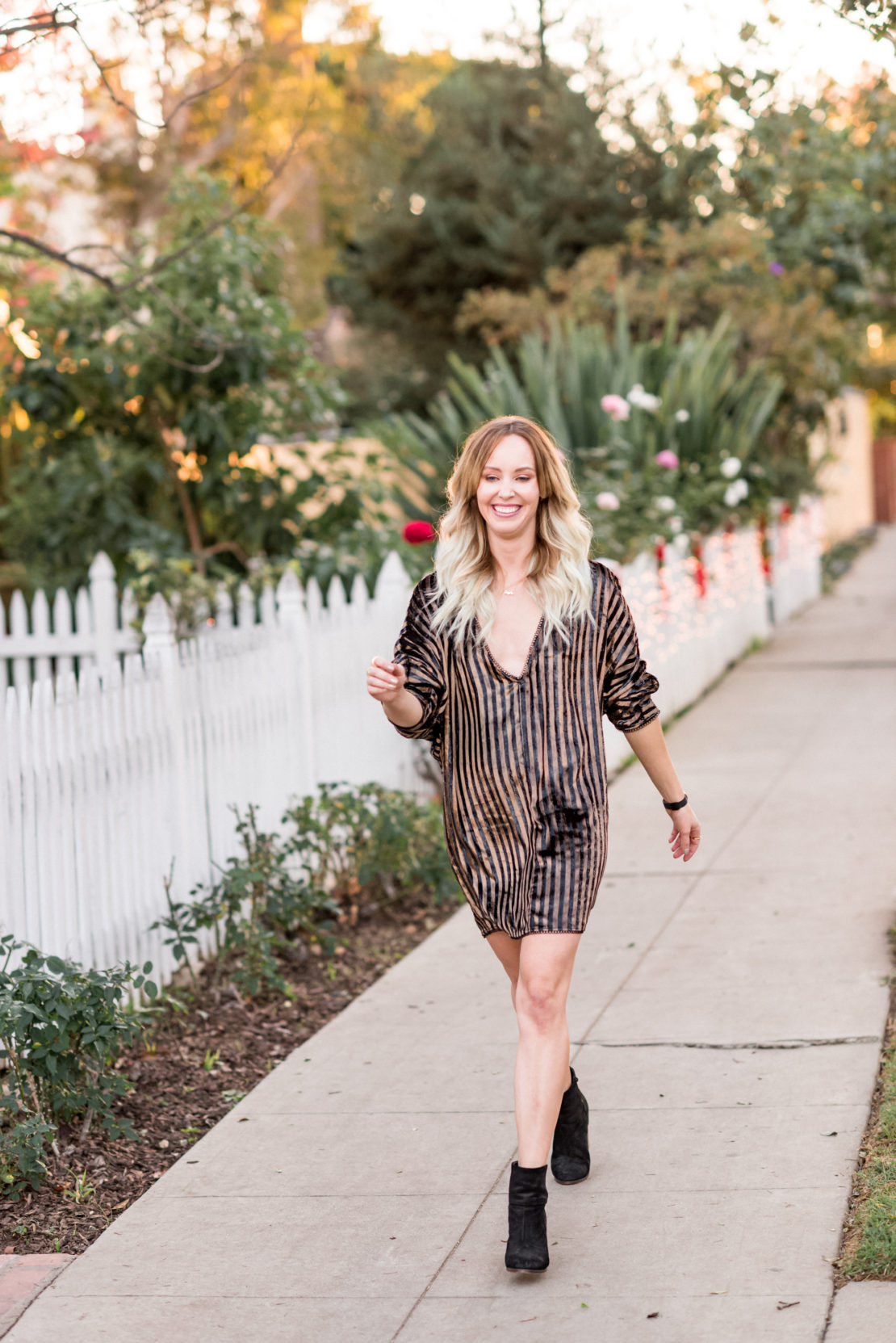 striped metallic dress 