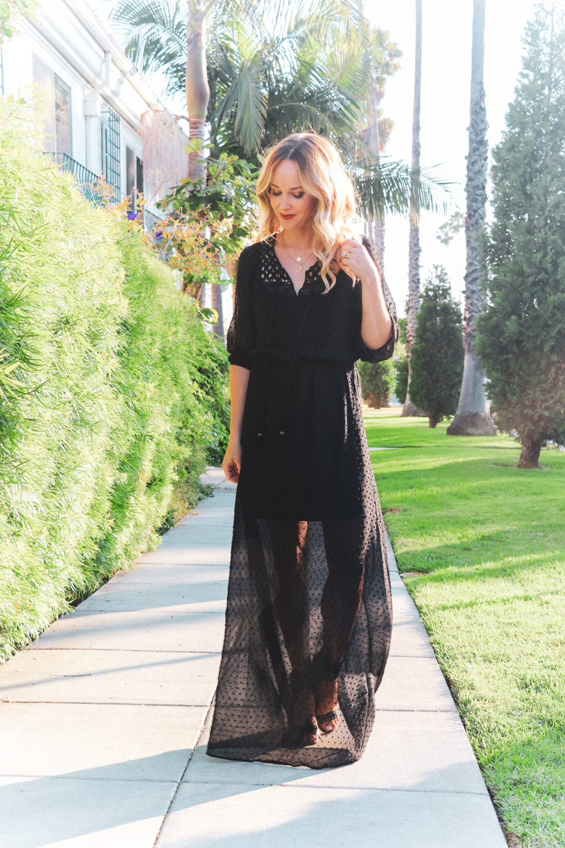 black boho maxi dress