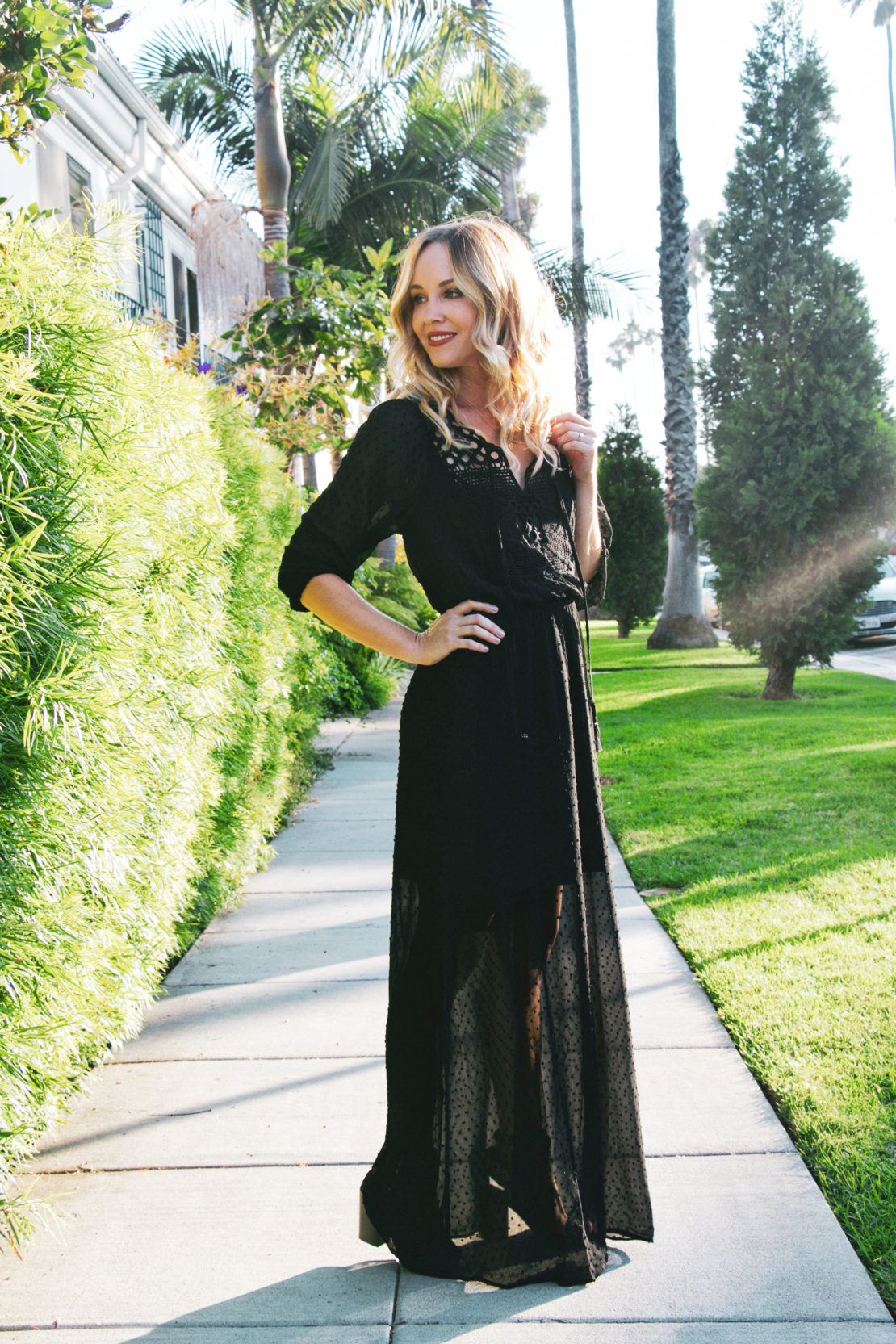 black boho maxi dress