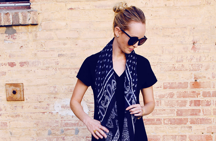 bandana scarf with sweater dress