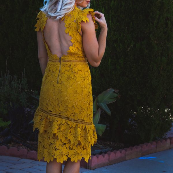 yellow lace dress